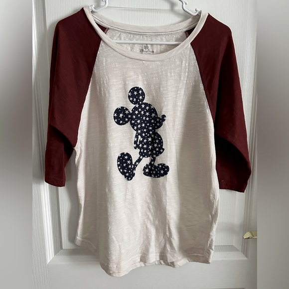 Disney Parks Tops - Authentic Disney Parks Women’s 3/4 Sleeve Raglan Mickey Mouse Shirt. Size: L.
